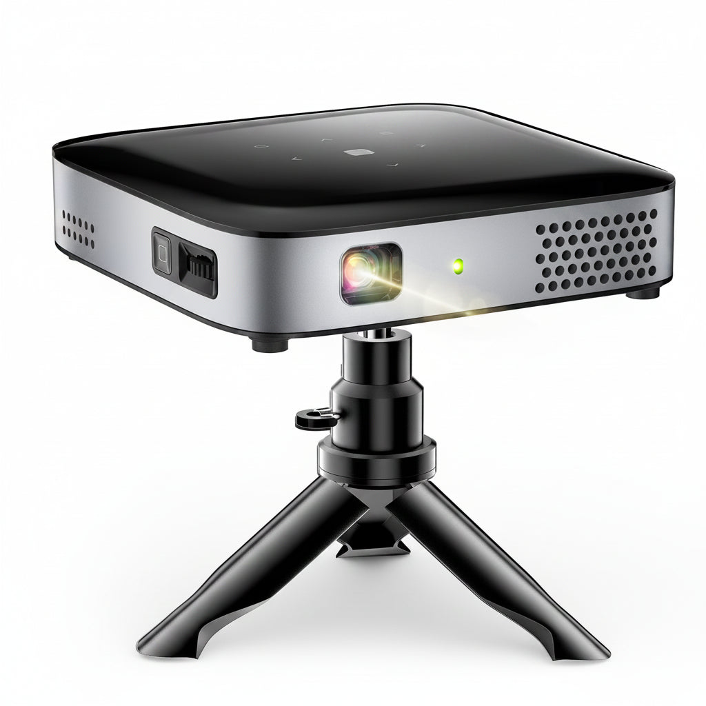 Wireless Projector, Thinnest 0.82" Portable Mini Projector, 10000Mah Built-In Battery for Instant Use, Includes Stand, Home Outdoor Projector with Wifi and Bluetooth, 4K 1080P Supported, Full HD