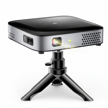 Wireless Projector, Thinnest 0.82" Portable Mini Projector, 10000Mah Built-In Battery for Instant Use, Includes Stand, Home Outdoor Projector with Wifi and Bluetooth, 4K 1080P Supported, Full HD