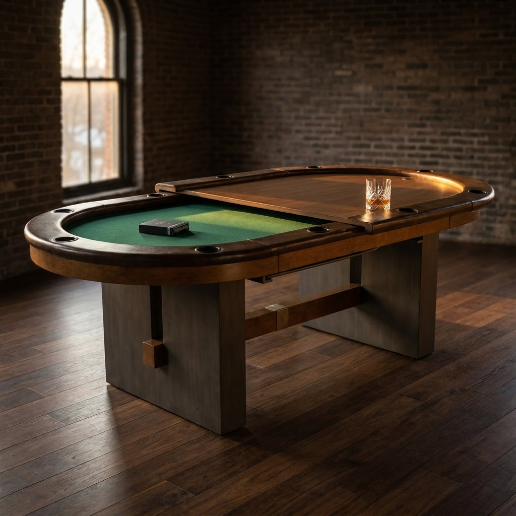 10-Player Poker Table with Dining Table Top — Studio Shot