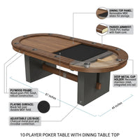 10-Player Poker Table with Dining Table Top — How It Works
