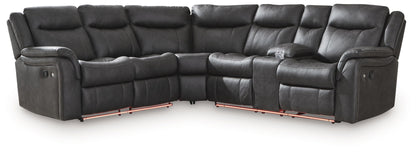 Sultan Meadow 2-Piece Reclining Sectional with LED Lighting - Carbon