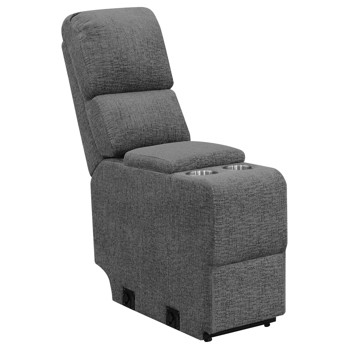 Bahrain 5-Piece Charcoal Home Theater Seating with Storage Consoles
