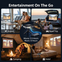 Wireless Projector, Thinnest 0.82" Portable Mini Projector, 10000Mah Built-In Battery for Instant Use, Includes Stand, Home Outdoor Projector with Wifi and Bluetooth, 4K 1080P Supported, Full HD