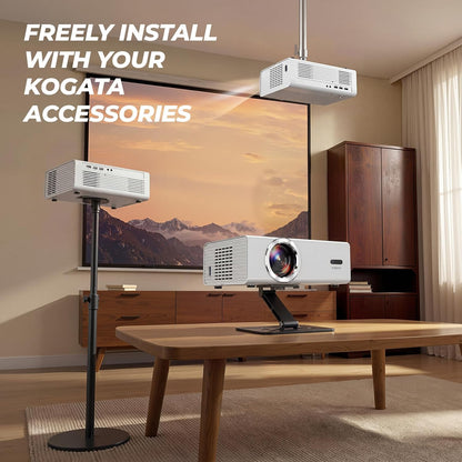 Smart Projector with Wifi Bluetooth 2000 ANSI AI Auto Focus 50W Doiby | Proyector-4K Support Official Licensed Apps,  Portable Indoor/Outdoor Movie Projector Ceiling HDR10+ Quiet