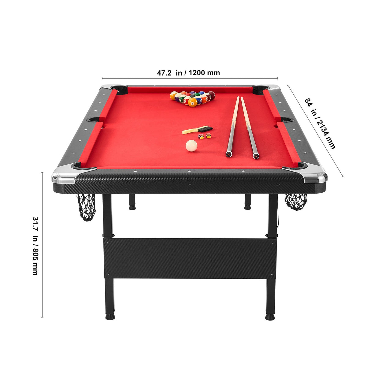 7 Ft. Foldable Pool Table with Complete Accessory Set