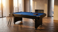 7FT Pool Table Billiard Table with Cues Rack Triangle Ball Set Brush Chalk Cubes Complete Set Pool Table for Family Friend Villa Home Office — Lifestyle