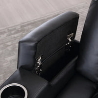 34.6"Wide Faux Leather Power Reclining Home Theater Seating Chair with Arm Storage&Dual Cup Holders&Usb Charging Port&Ambient Lighting