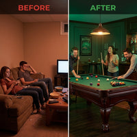 8.3 Ft. Pool Table with Billiard Ball and Cue Stick Set — Before & After