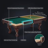 8.3 Ft. Pool Table with Billiard Ball and Cue Stick Set — How It Works