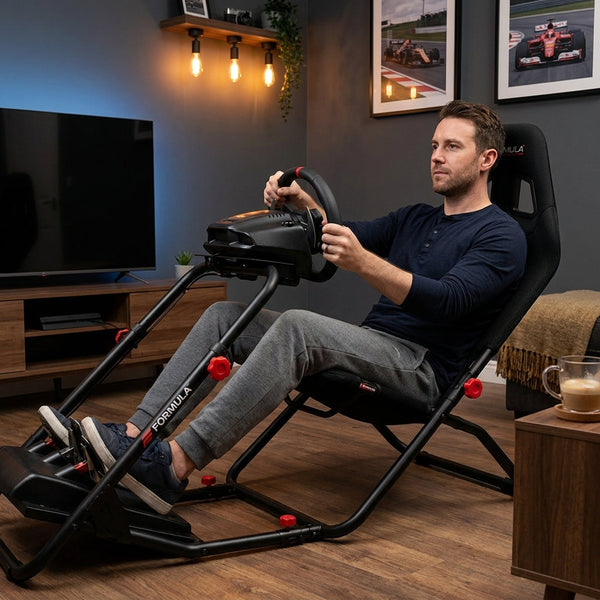 Racing Simulator Cockpit Built for Formula Racing, Foldable Frame, Direct Drive Compatible, Tool-Free Adjust