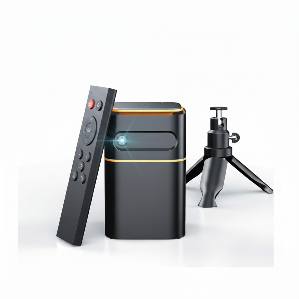 Mini Projector with 5G Wifi,1080P HD Small Projector Short Throw with Tripod, Outdoor Projector for Phone, Rechargeable Portable Projector, Compatible with Ios/Android/Tv Stick/Hdmi/Usb 2.0
