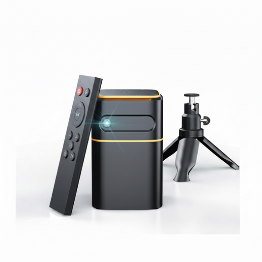 Mini Projector with 5G Wifi,1080P HD Small Projector Short Throw with Tripod, Outdoor Projector for Phone, Rechargeable Portable Projector, Compatible with Ios/Android/Tv Stick/Hdmi/Usb 2.0