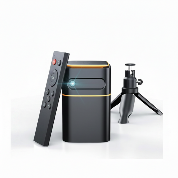 Mini Projector with 5G Wifi,1080P HD Small Projector Short Throw with Tripod, Outdoor Projector for Phone, Rechargeable Portable Projector, Compatible with Ios/Android/Tv Stick/Hdmi/Usb 2.0