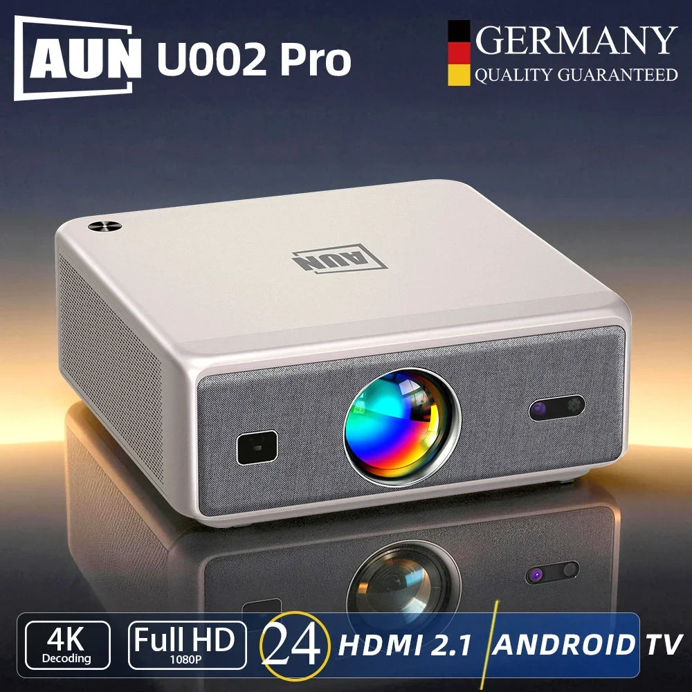 AUN U002 Pro Smart Home Theater Projector with Android TV & 4K Support