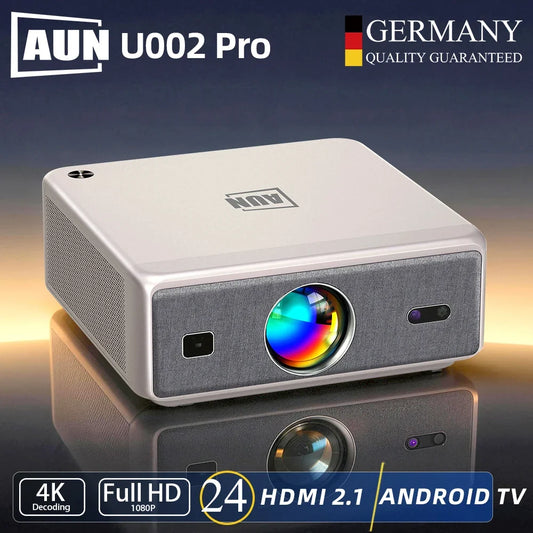 AUN U002 Pro Smart Home Theater Projector with Android TV & 4K Support