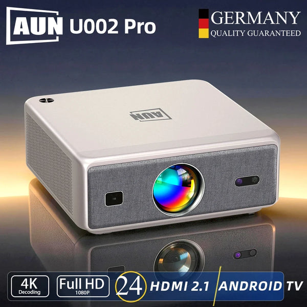 AUN U002 Pro Smart Home Theater Projector with Android TV & 4K Support