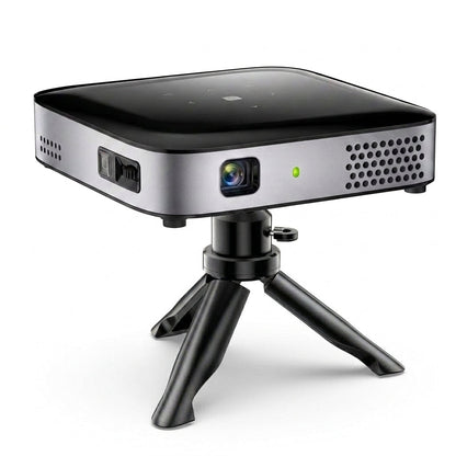 Wireless Projector, Thinnest 0.82" Portable Mini Projector, 10000Mah Built-In Battery for Instant Use, Includes Stand, Home Outdoor Projector with Wifi and Bluetooth, 4K 1080P Supported, Full HD — Studio Shot