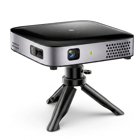 Wireless Projector, Thinnest 0.82" Portable Mini Projector, 10000Mah Built-In Battery for Instant Use, Includes Stand, Home Outdoor Projector with Wifi and Bluetooth, 4K 1080P Supported, Full HD — Studio Shot