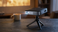 Wireless Projector, Thinnest 0.82" Portable Mini Projector, 10000Mah Built-In Battery for Instant Use, Includes Stand, Home Outdoor Projector with Wifi and Bluetooth, 4K 1080P Supported, Full HD — Lifestyle
