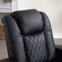 34.6"Wide Faux Leather Power Reclining Home Theater Seating Chair with Arm Storage&Dual Cup Holders&Usb Charging Port&Ambient Lighting