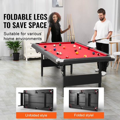 7 Ft. Foldable Pool Table with Complete Accessory Set