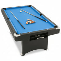 7FT Pool Table Billiard Table with Cues Rack Triangle Ball Set Brush Chalk Cubes Complete Set Pool Table for Family Friend Villa Home Office