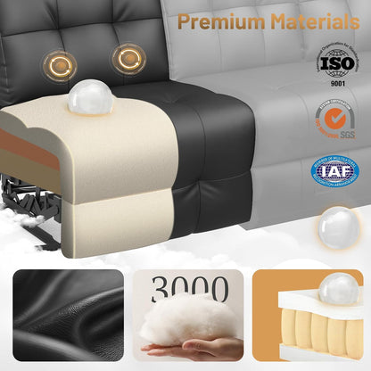 RV Reclining Sofa, Home Theater Seating Loveseat Couch with Massage | Reclining Loveseat with USB, Wall Hugger RV Couch Movie Theater Chairs, RV Furniture with Cup Holders, Drawer for Gaming Room