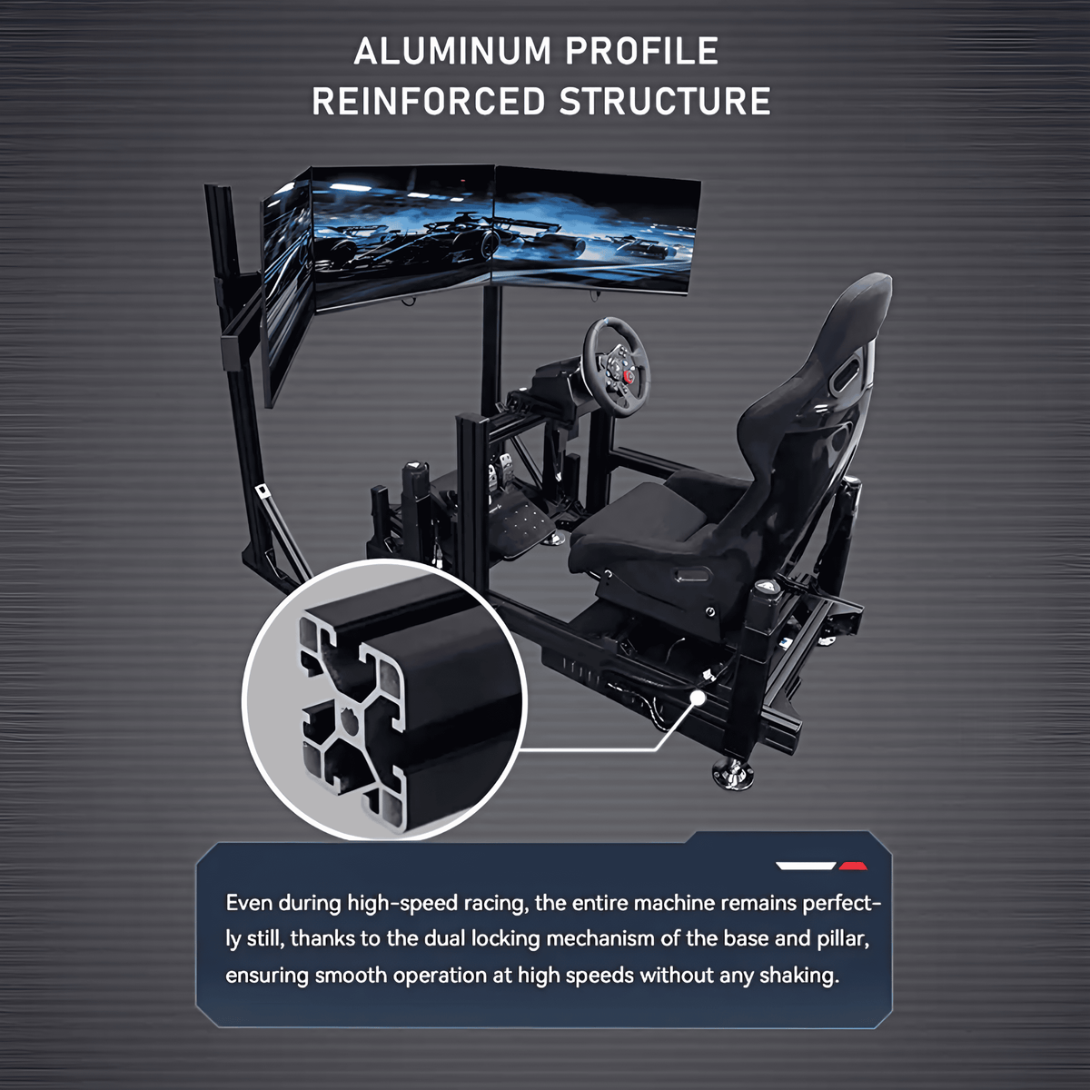YHY Motion Racing Simulator with Triple Screens & Logitech G29