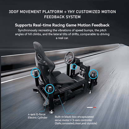 YHY Motion Racing Simulator with Triple Screens & Logitech G29